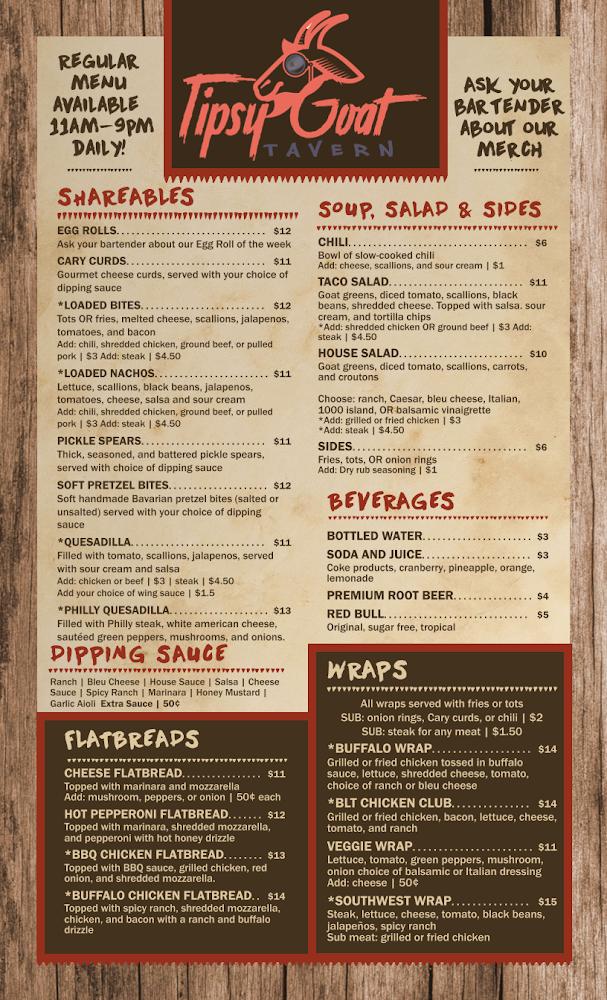 Tipsy Goat Tavern Menu image 1